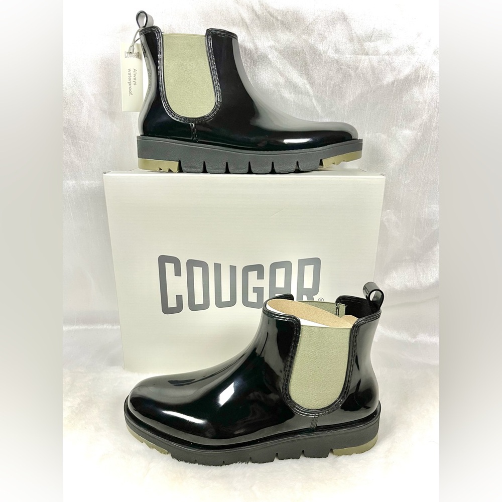 Cougar Glossy Black Chelsea Rain Boots